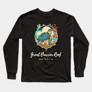 Great Barrier Reef Australia Sea Turtle Coral Reef Long Sleeve T-Shirt